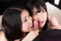 Girls licking cock looking up